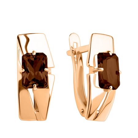 Золотые серьги с раухтопазами 39990₽