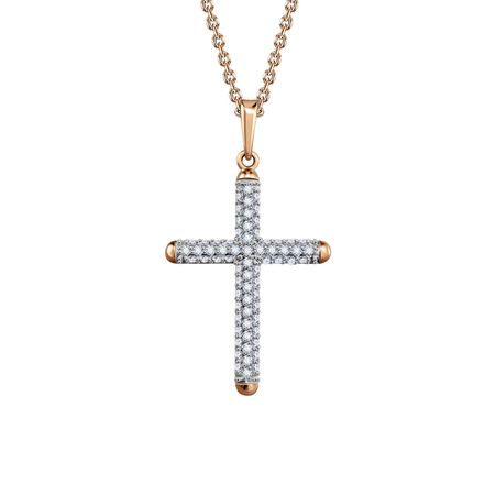 Золотая подвеска Крест с фианитами 16320₽