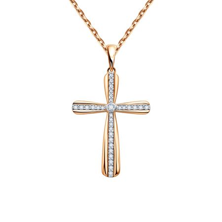Золотая подвеска Крест с фианитами 19710₽