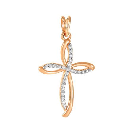 Золотая подвеска Крест с фианитами 23990₽