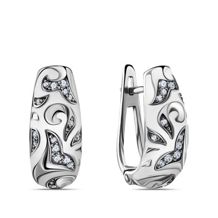 Серебряные серьги с эмалью и фианитами 3490₽