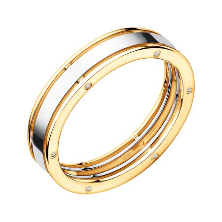 Золотое обручальное кольцо с бриллиантами и родированием 109990₽