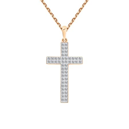 Золотая подвеска Крест с фианитами 30590₽