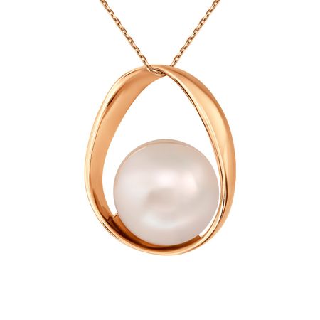 Серебряная подвеска с жемчугом и позолотой 800₽