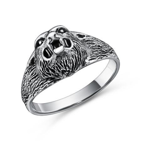 Серебряное кольцо Волк с чернением 2490₽