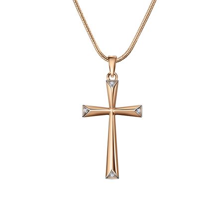 Золотая подвеска Крест с фианитами 26650₽