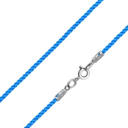 Текстильный шнурок с серебряным замком и родированием 740₽
