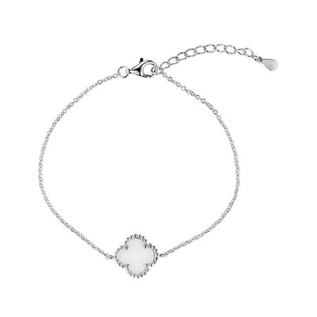 Серебряный браслет с керамикой и родированием 2000₽