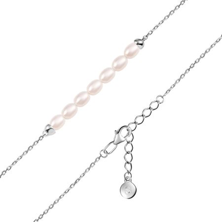 Серебряный браслет с жемчугом и родированием 1790₽