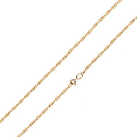 Золотой полновесный браслет Двойной сингапур с алмазной гранью 2730₽