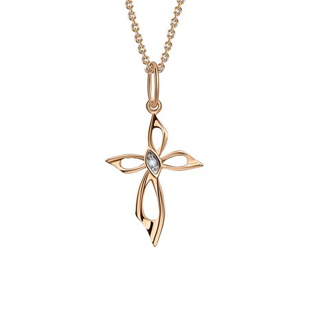 Золотая подвеска Крест с фианитами 16360₽