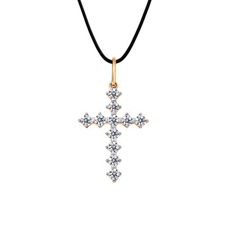 Золотая подвеска Крест с фианитами 19260₽