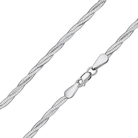 Серебряный браслет Косичка из 3 цепей с родированием 2400₽