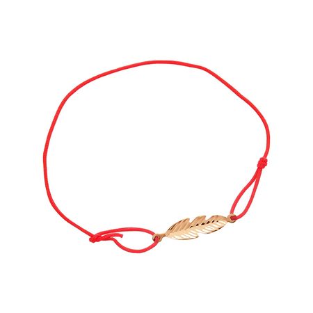 Браслет на нитке с подвеской Перо из золота 1560₽