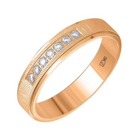 Золотое обручальное кольцо с фианитами 4 мм 44690₽
