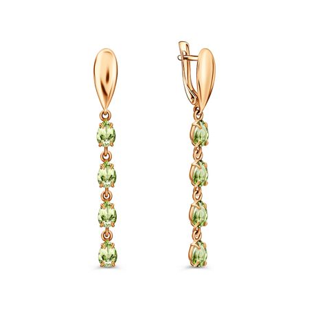 Золотые серьги с хризолитами 47990₽