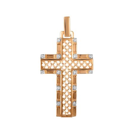 Золотая подвеска Крест с фианитами 30590₽