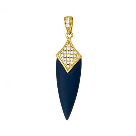 Серебряная подвеска с керамикой и фианитами с позолотой 1380₽