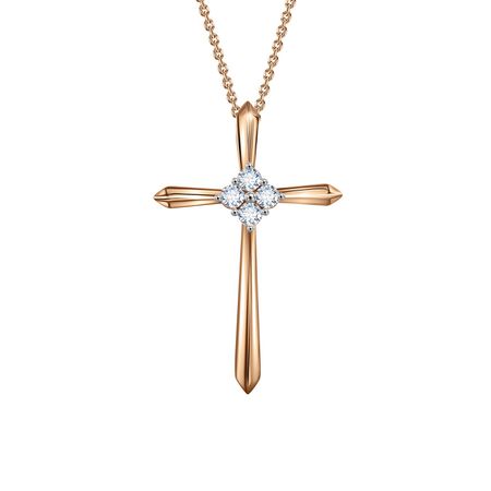 Золотая подвеска Крест с фианитами 15990₽