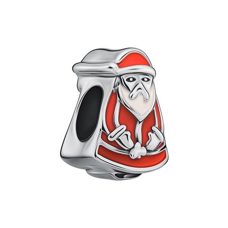 Серебряный шарм с эмалью Дед Мороз 890₽