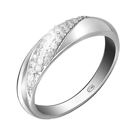 Серебряное обручальное кольцо с фианитами 1490₽