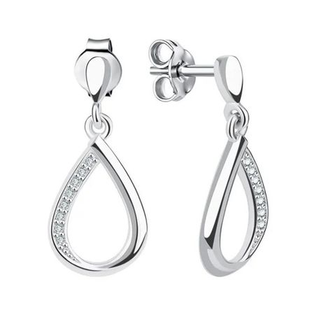 Серебряные серьги с фианитами и родированием 1590₽