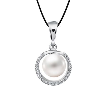 Серебряная подвеска с жемчугом и фианитами 1400₽