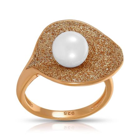 Кольцо из серебра с жемчугом и глиттером 2490₽