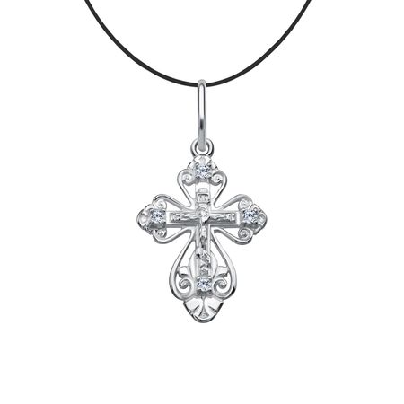 Серебряный православный крест с фианитами 790₽