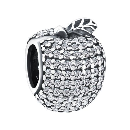 Серебряный шарм Яблоко с фианитами и чернением 990₽