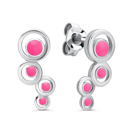 Серебряные серьги с эмалью и родированием 990₽