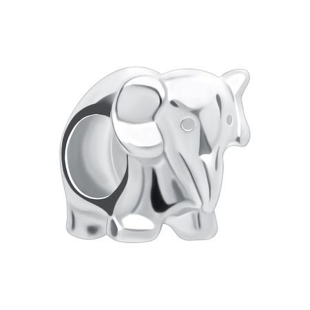 Серебряный шарм Слон с родированием 1290₽