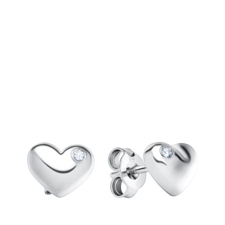 Серебряные серьги с фианитами и родированием 690₽