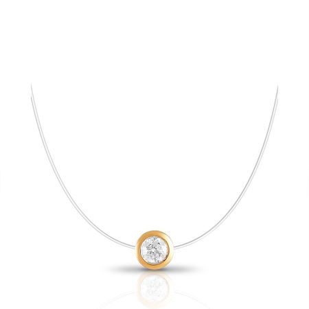 Золотое колье на леске с бриллиантом 71990₽