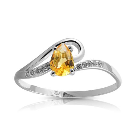 Кольцо из серебра с цитрином и фианитами 790₽
