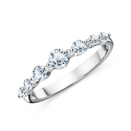 Серебряное кольцо с фианитами и родированием 1990₽