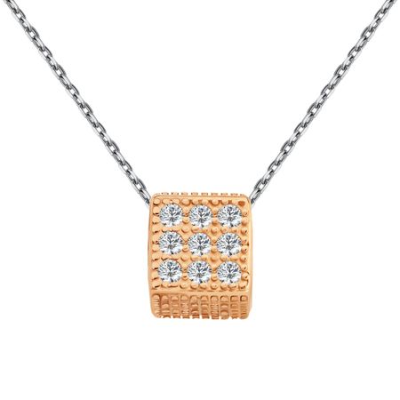 Серебряное колье с фианитами и позолотой р40-45 1800₽