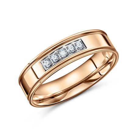 Золотое обручальное кольцо с фианитами 5 мм 45150₽