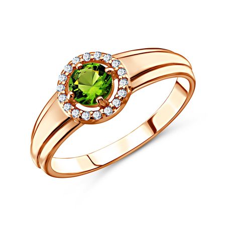 Серебряное кольцо с алпанитом и фианитами с позолотой 1590₽