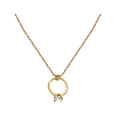 Серебряное колье с фианитом и позолотой р 45-50 930₽