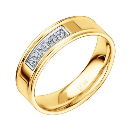 Золотое обручальное кольцо с фианитами 5 мм 45140₽