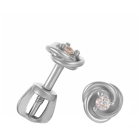 Серебряные серьги с фианитами и родированием 990₽