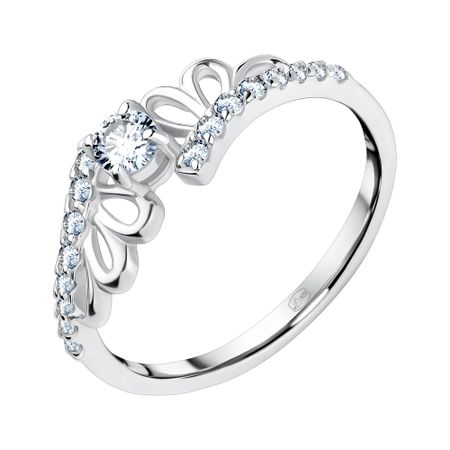 Серебряное кольцо с фианитами и родированием 990₽