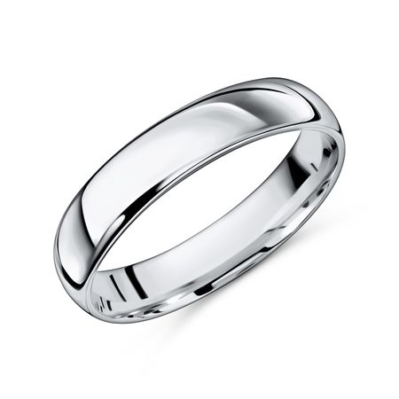Серебряное гладкое обручальное кольцо с родированием 5 мм 2790₽