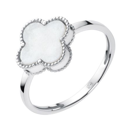 Серебряное кольцо с перламутром и родированием 1090₽