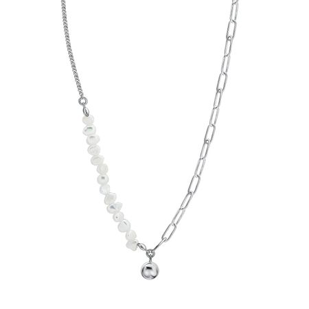 Серебряное колье с жемчугом и родированием 5600₽