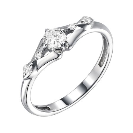 Серебряное кольцо с фианитами и родированием 790₽