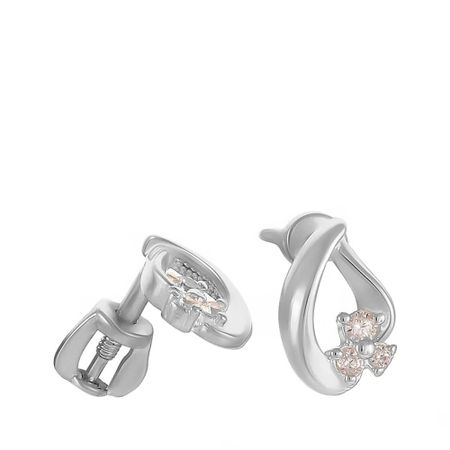Серьги-пусеты из серебра с фианитами 790₽