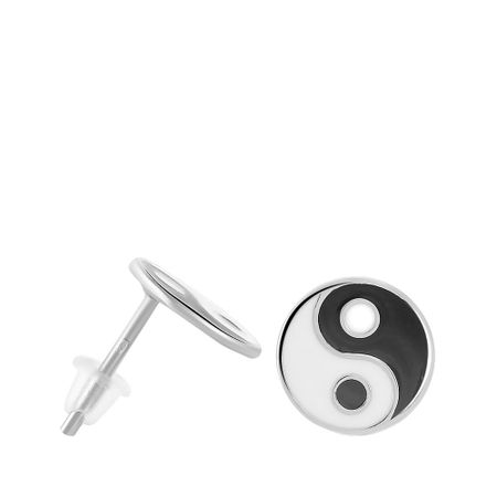 Серьги-пусеты TALANT Инь и Янь из серебра с эмалью 990₽
