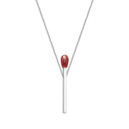Серебряное колье Спичка с эмалью и родированием 2500₽